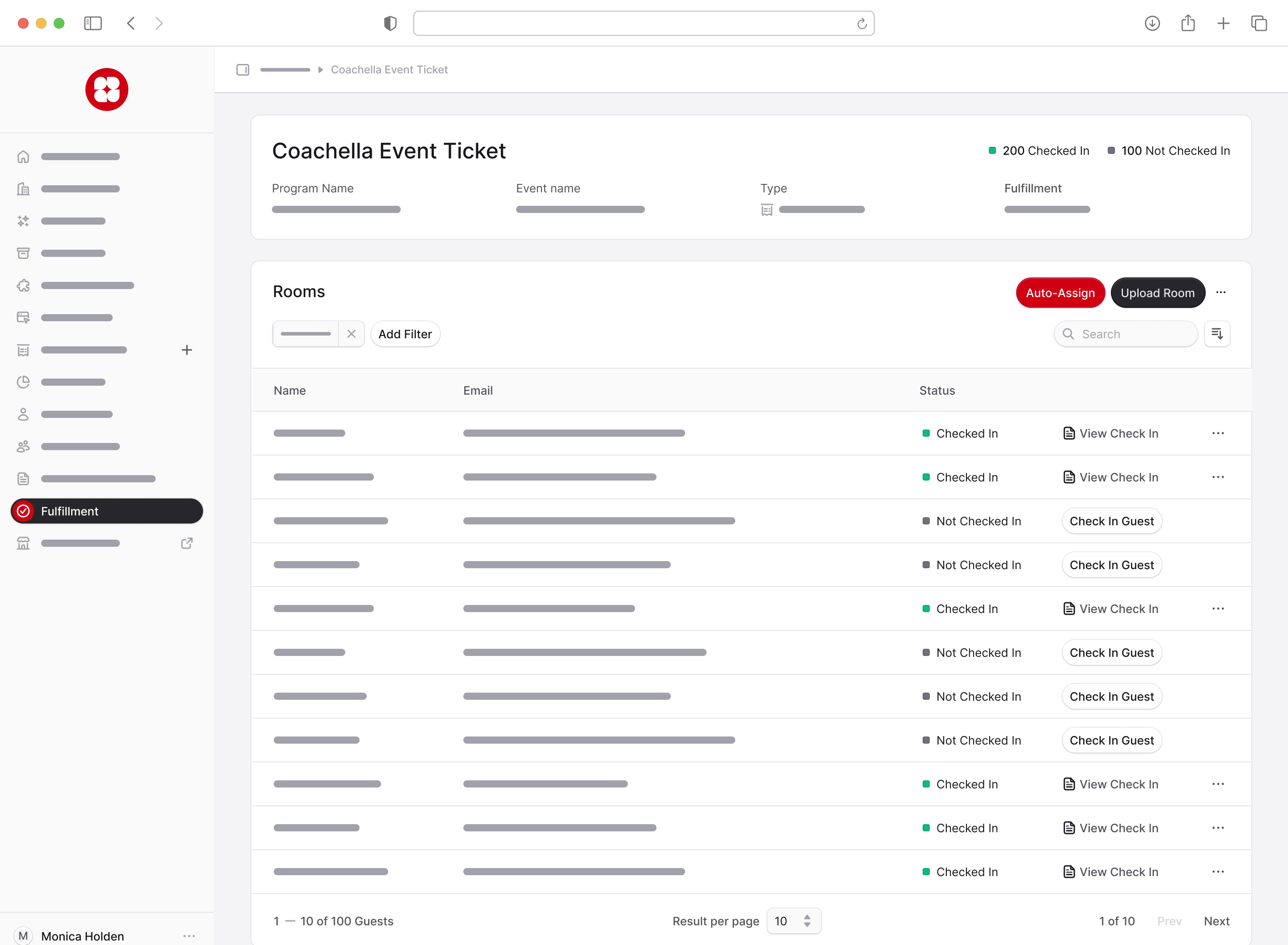 Sample image of HostedSeats check-in feature